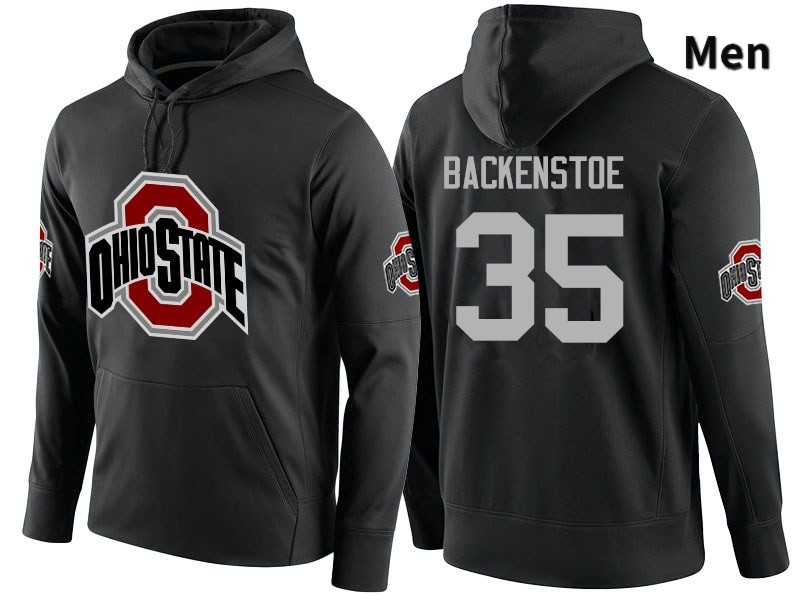 Men's Ohio State Buckeyes #35 Alex Backenstoe Black Name Number College Football Hoodies 23QJ042FH